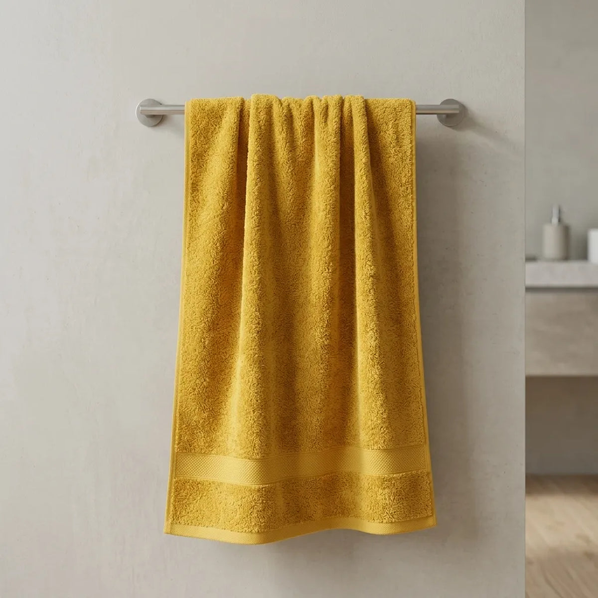 Toalla de cuerpo amarilla Elegant 60x120 cm en algodón 400 gsm