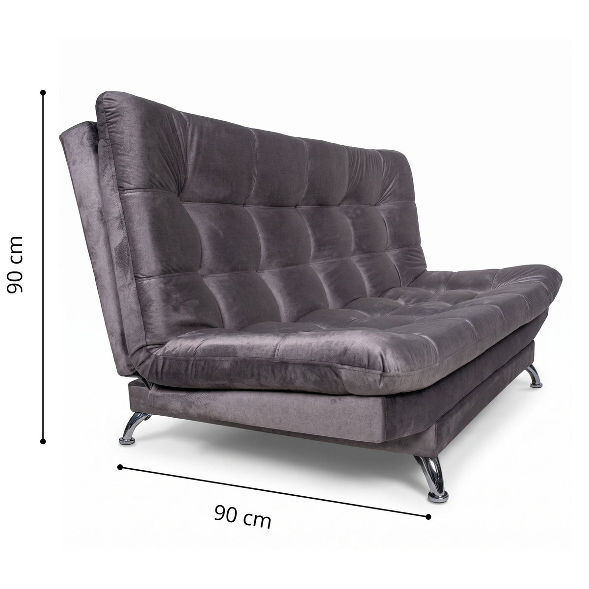 Sala sofá cama gris oscuro 6 puestos reclinable con puff 120x90 cm