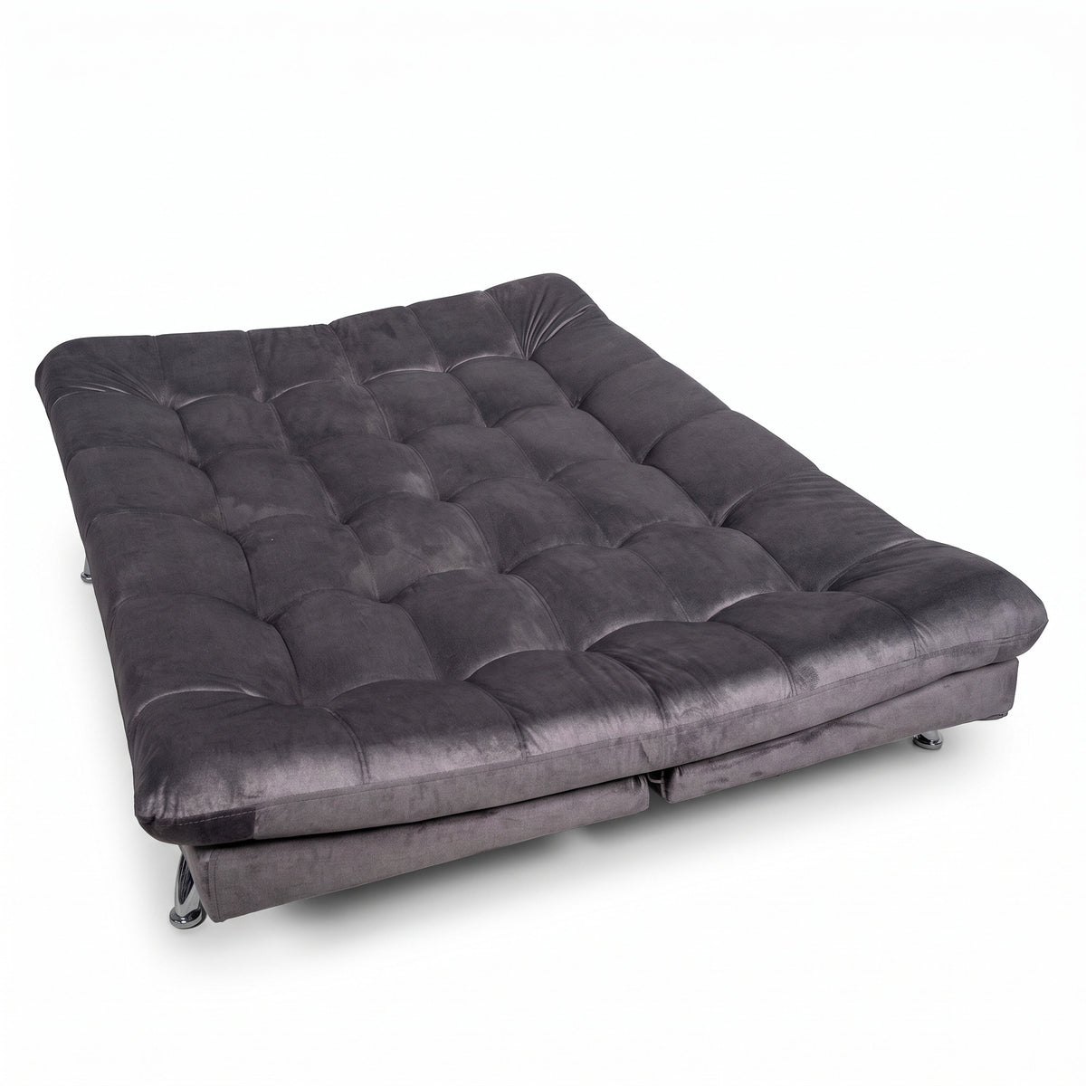 Sala sofá cama gris oscuro 6 puestos reclinable con puff 120x90 cm