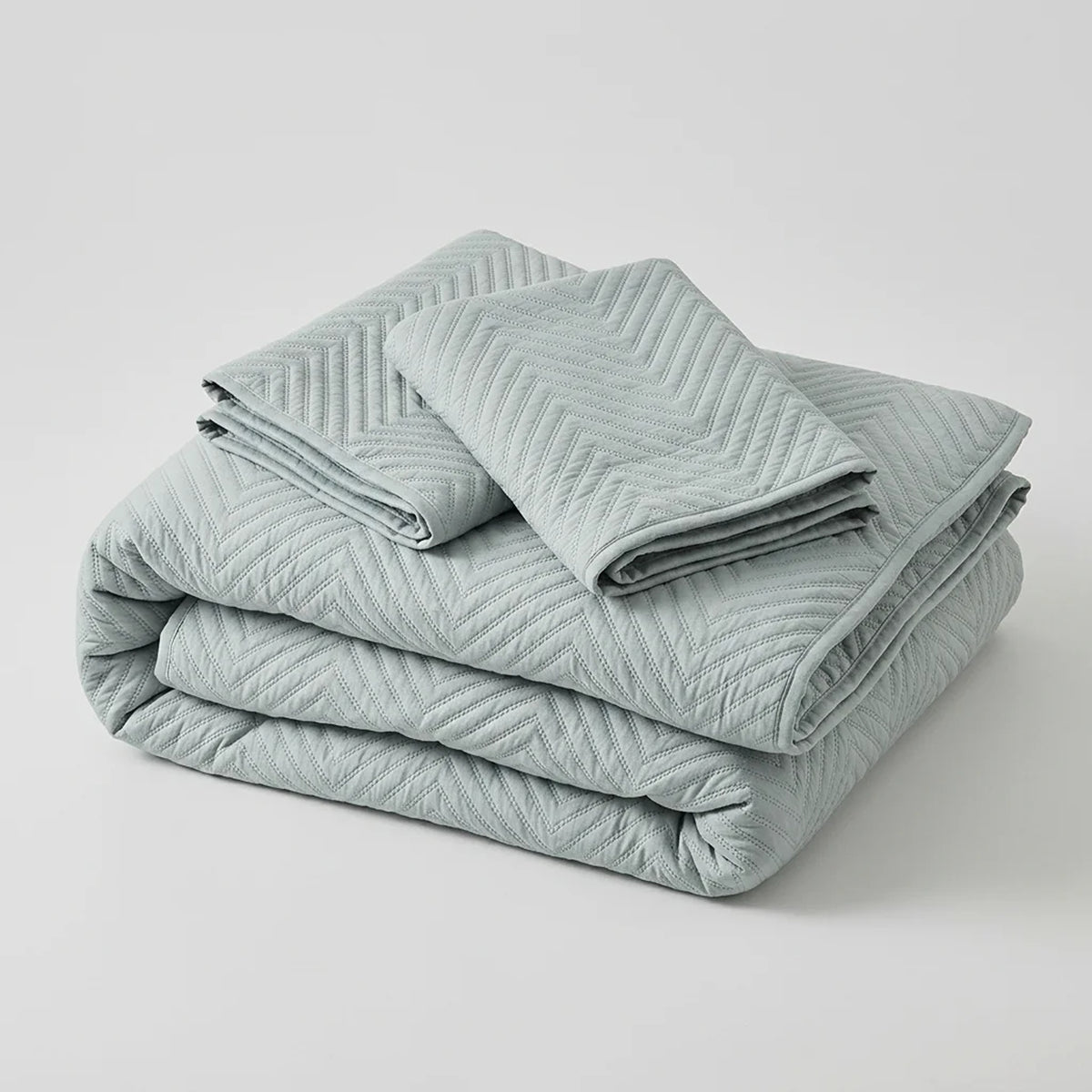 Cubrelecho para Cama doble azul Kyoto 140x190 cm en microfibra con 2 fundas