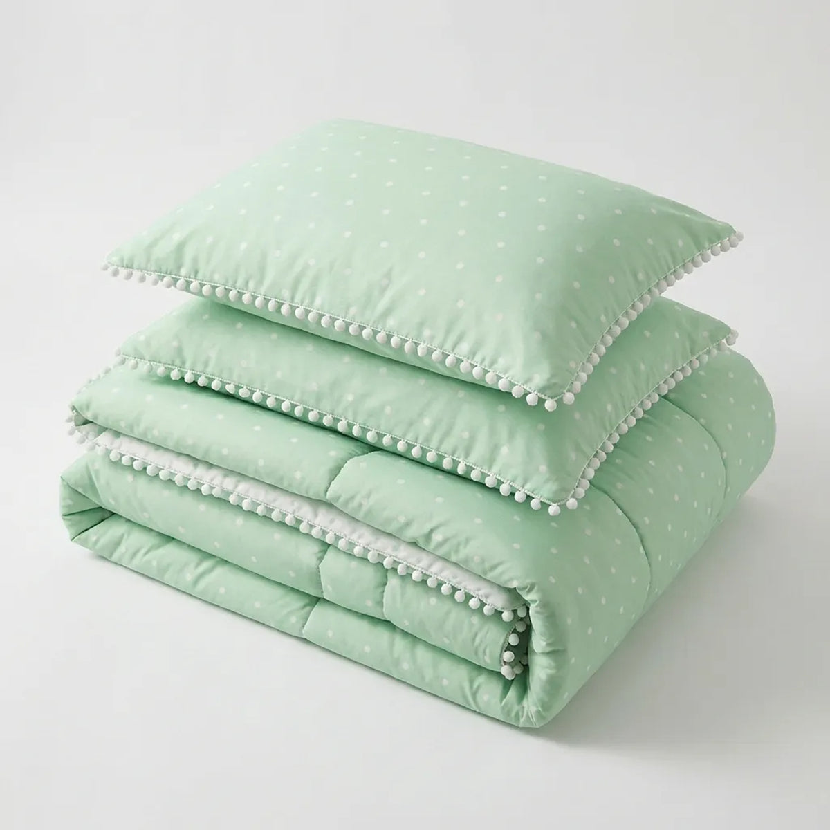 Cubrelecho para cama doble verde Luno 140x190 cm acolchado doble faz 3 piezas