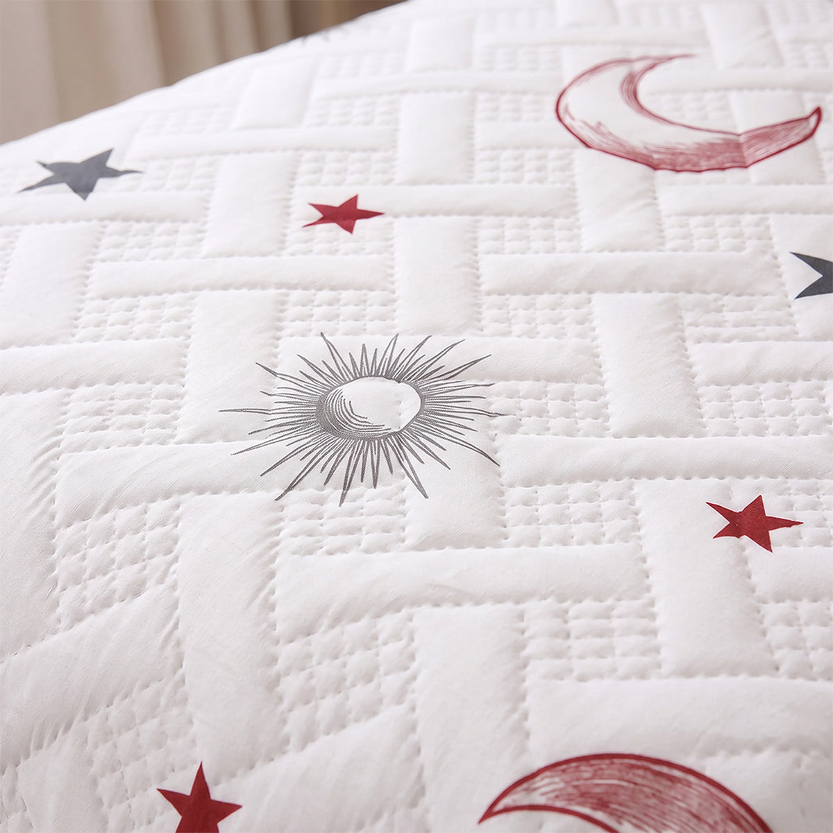 Cubrelecho sencillo coral Astral blanco y palo de rosa en microfibra 100x190 cm