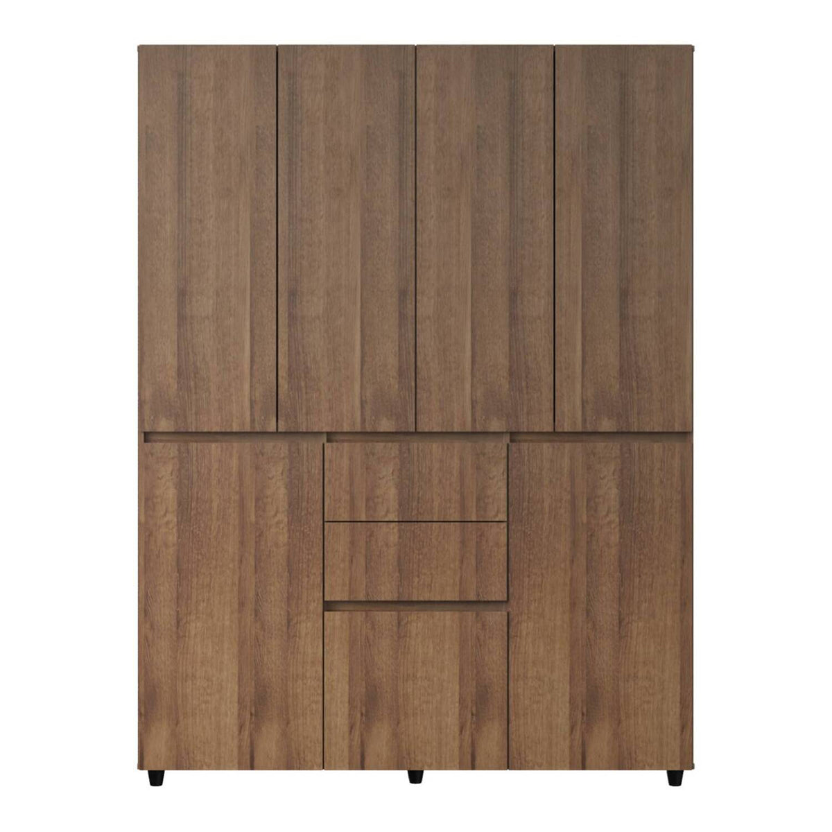 Armario amaretto moderno en MDF 150x200 cm con 6 puertas y 2 cajones