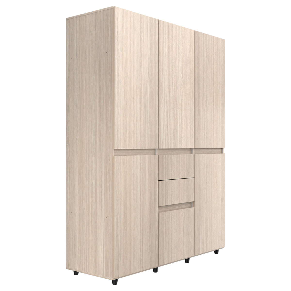 Armario arena y blanco 150x200 cm con 6 puertas y 2 cajones