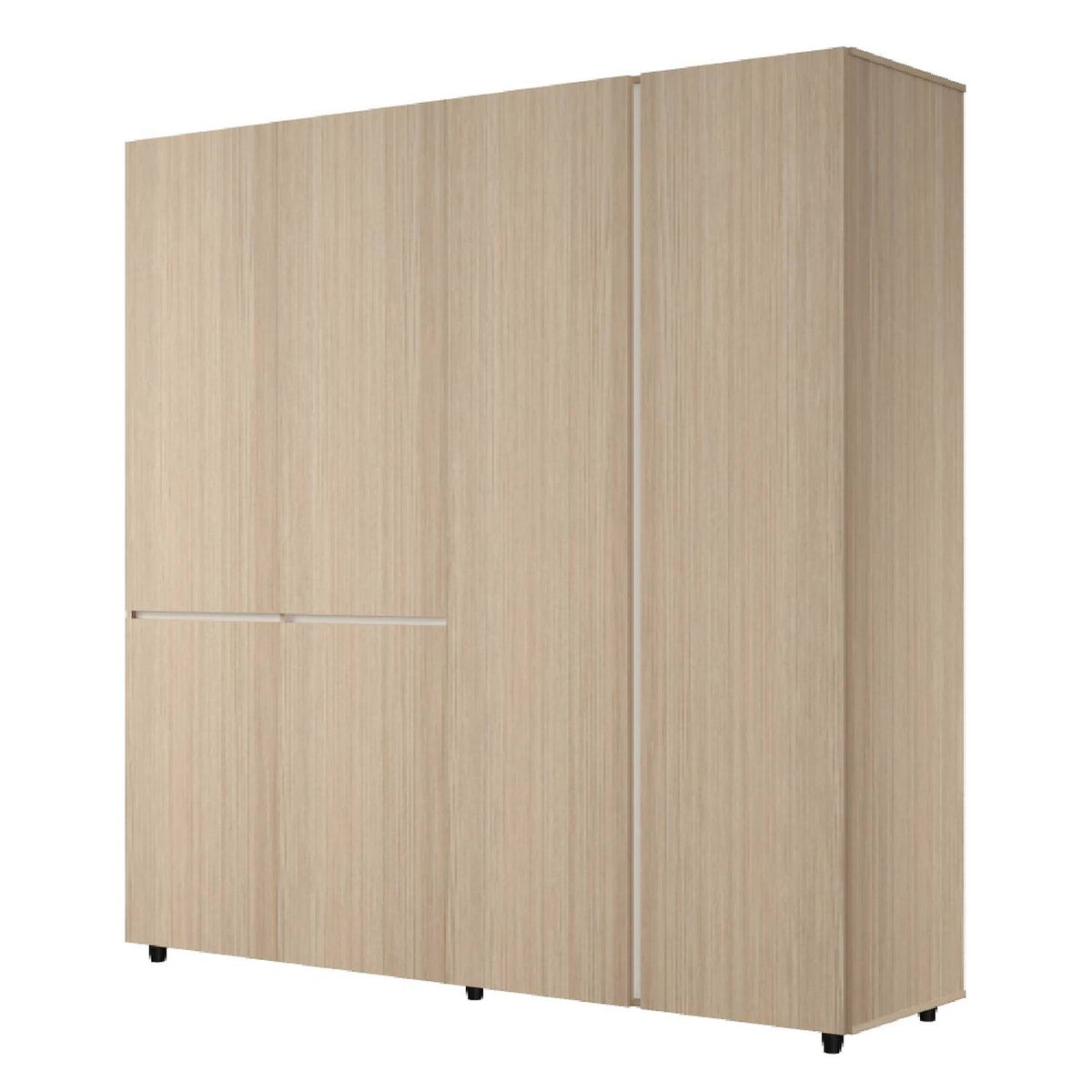 Armario arena y blanco 200x200 cm con 6 puertas y 2 cajones