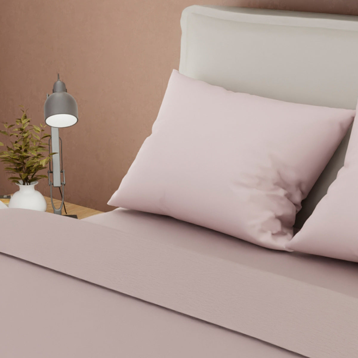 Juego de sábanas Confortable para cama doble rosa con cortina en microfibra 140x190 cm