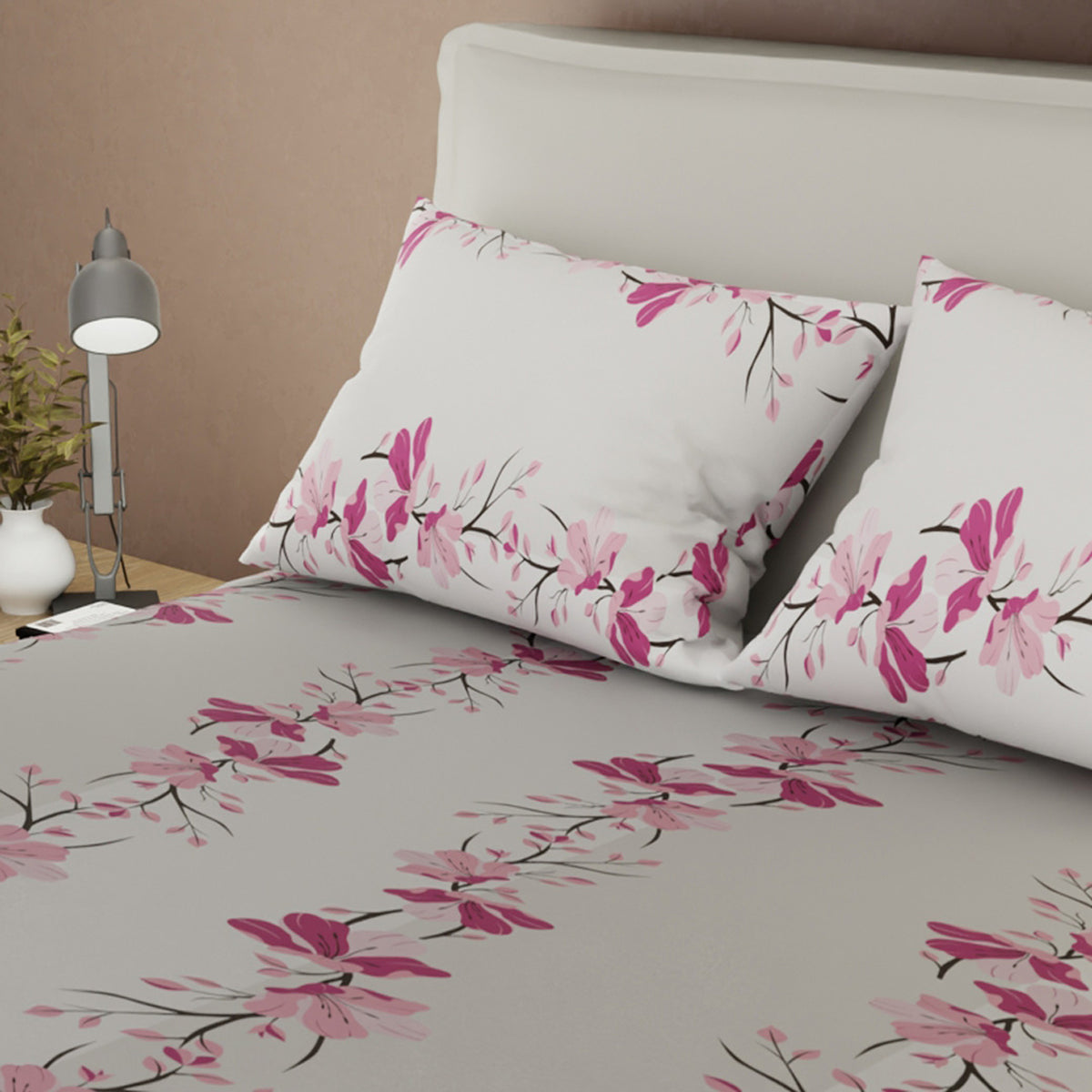 Sábana ajustable Pure Garden queen floral en microfibra 160x190 cm