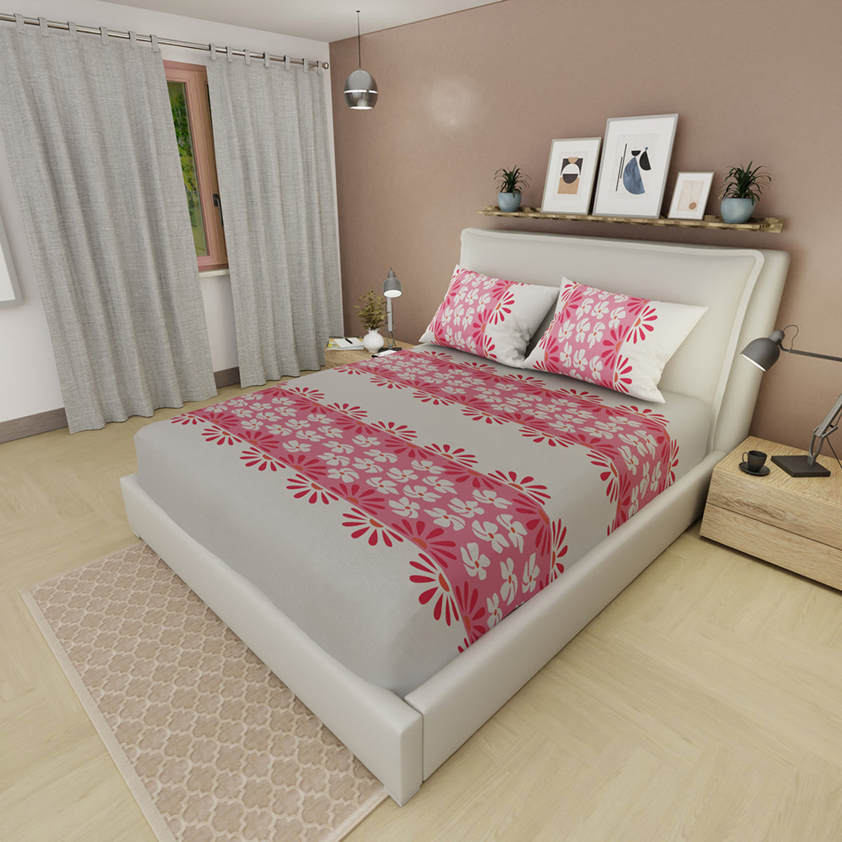 Sábana ajustable Spring Bright sencilla flores en microfibra 100x190 cm
