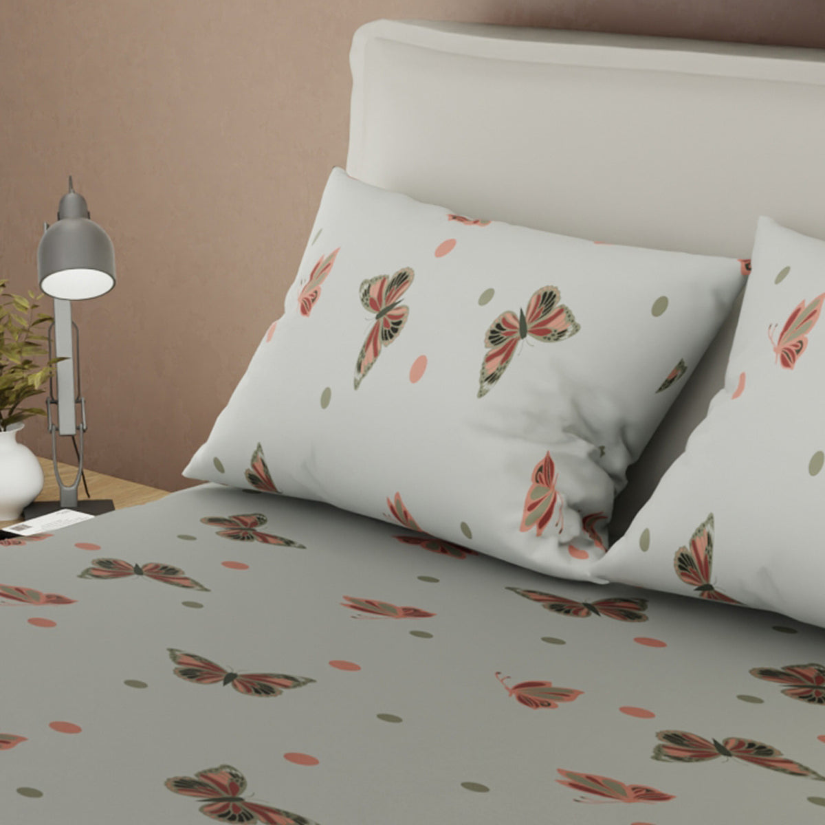 Sábana ajustable Savia Silvestre para cama doble verde olivo microfibra 140x190 cm