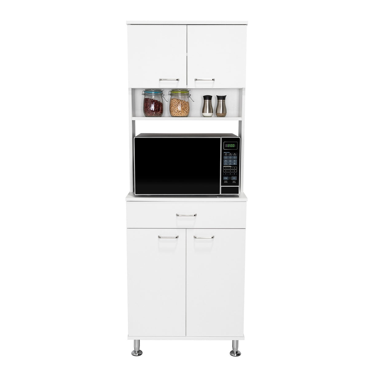Alacena Della Blanco 60x169cm con Un Entrepaño y con Cuatro Puertas - Muebles Organizadores | Bylmo