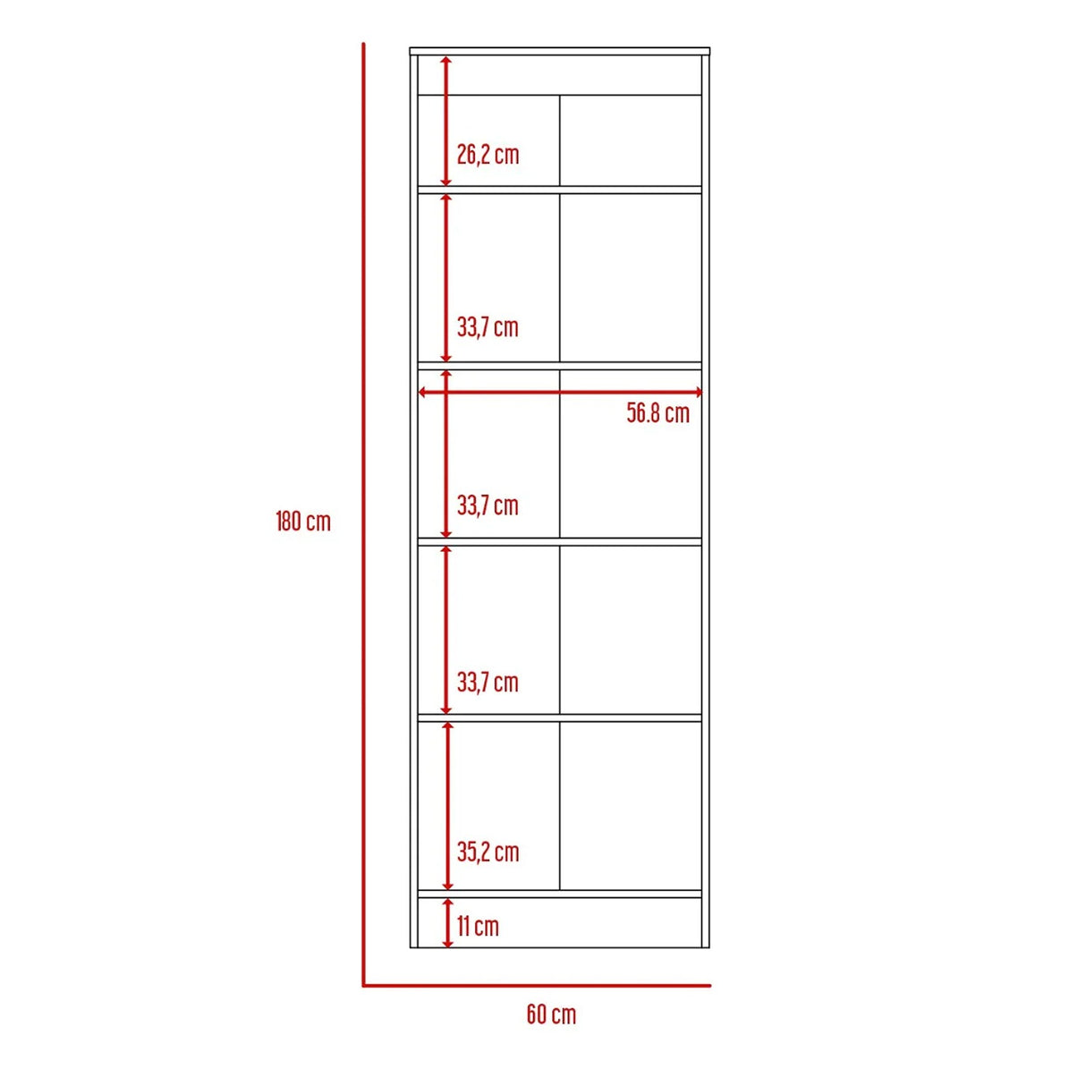 Alacena Multiusos Blanco 60 cm con Dos Puertas - Muebles Organizadores | Bylmo