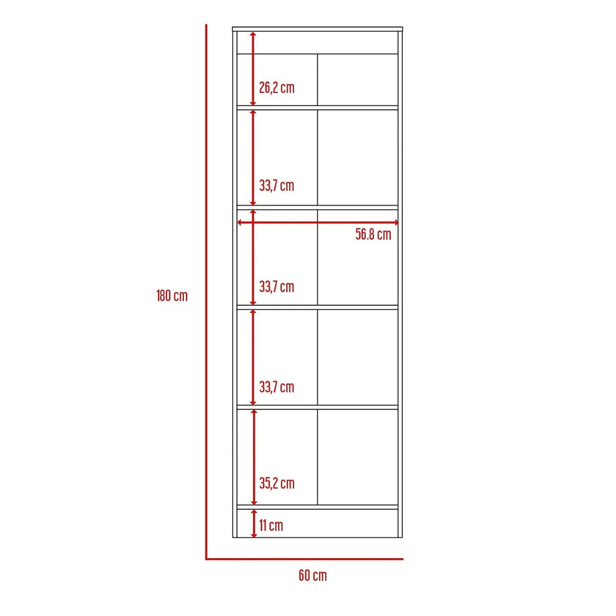 Alacena Multiusos Blanco 60 cm con Dos Puertas