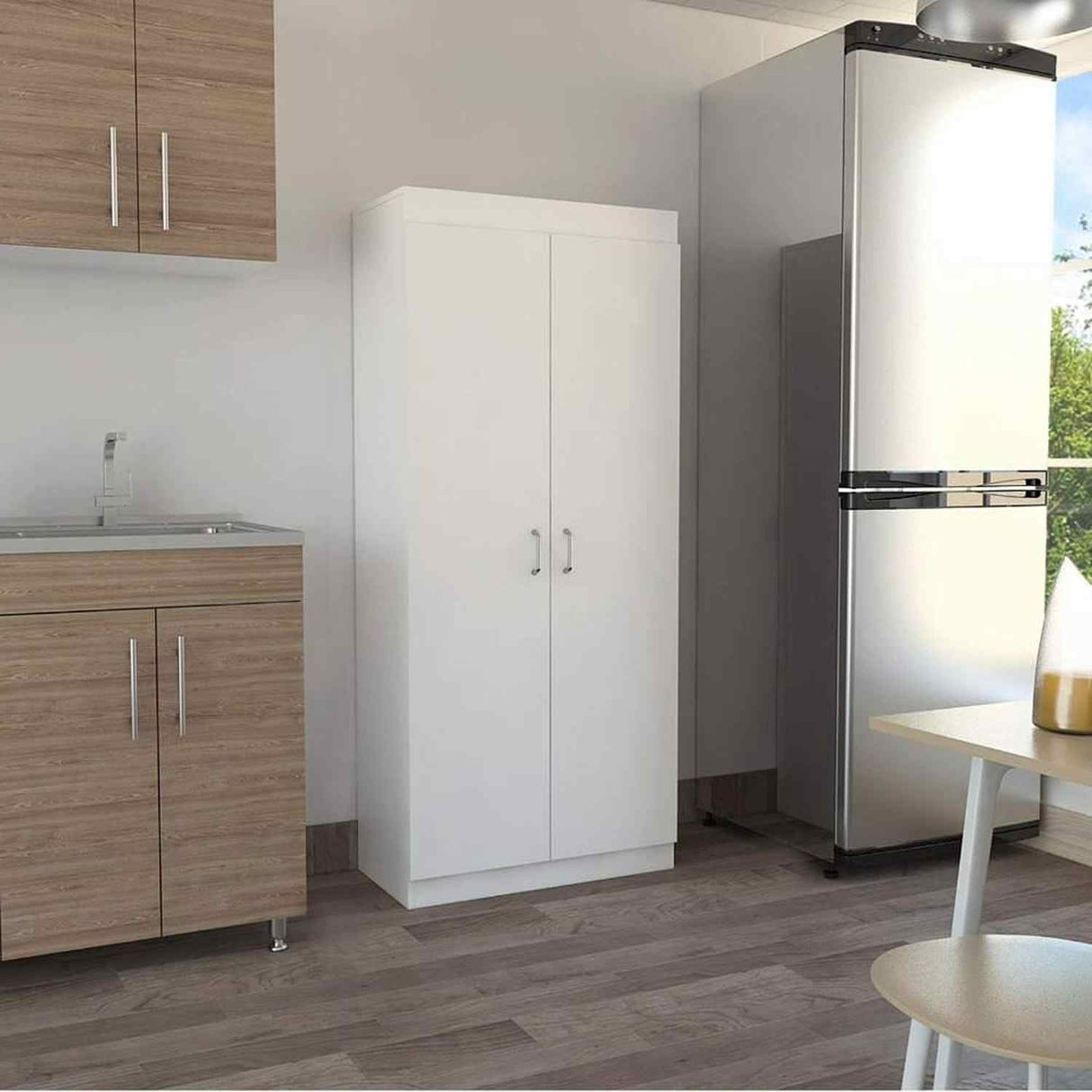 Alacena Varese Blanco 70x160.7cm con Dos Puertas - Muebles Organizadores | Bylmo