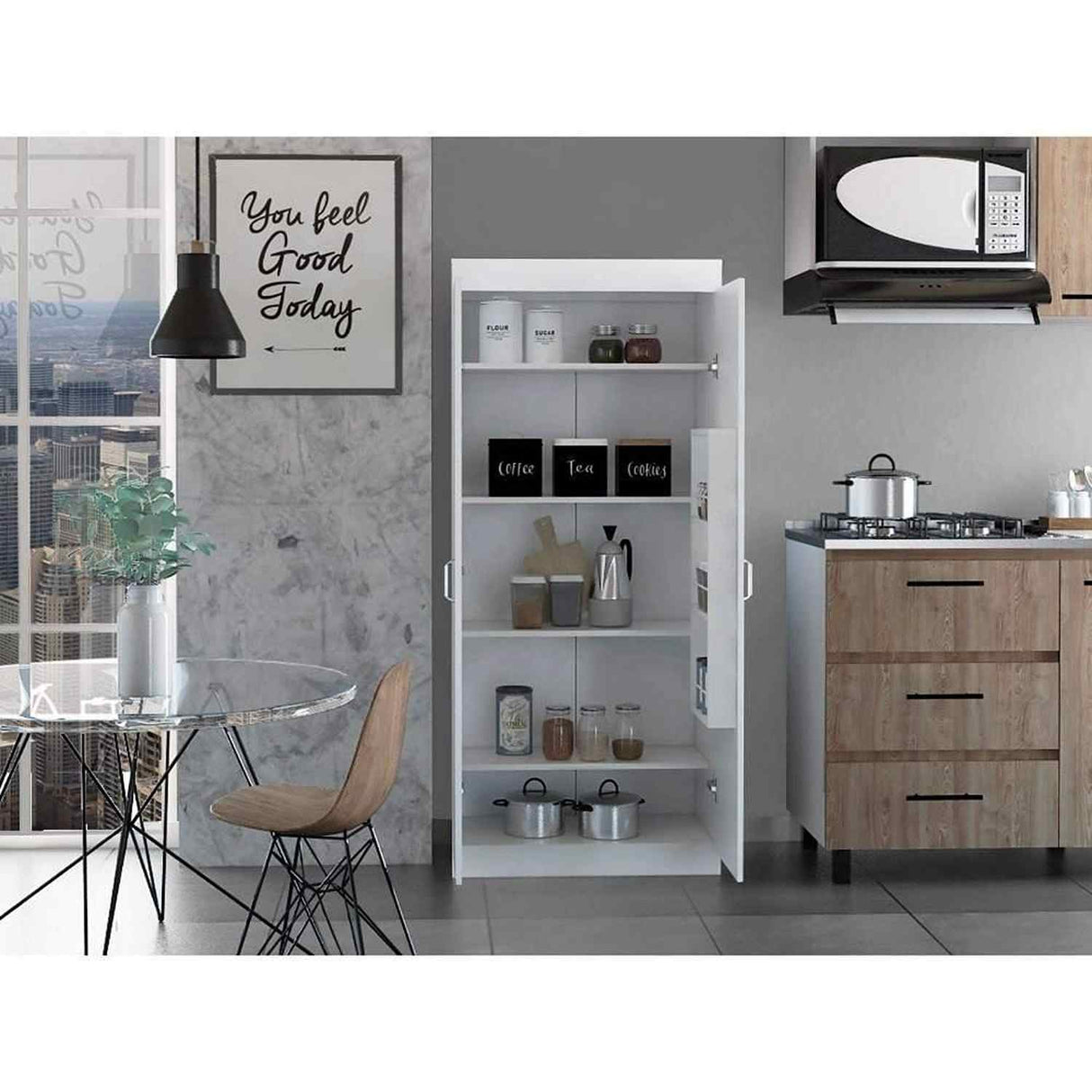 Alacena Varese Blanco 70x160.7cm con Dos Puertas - Muebles Organizadores | Bylmo