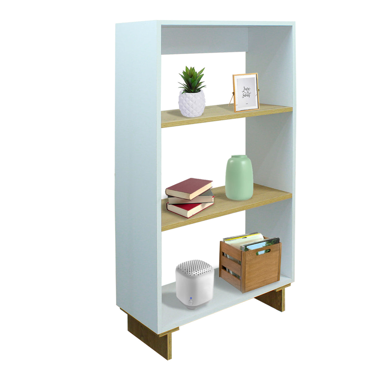 Biblioteca Linea Flow Blanco 60 cm con Entrepaños - Bibliotecas y Estanterías | Bylmo