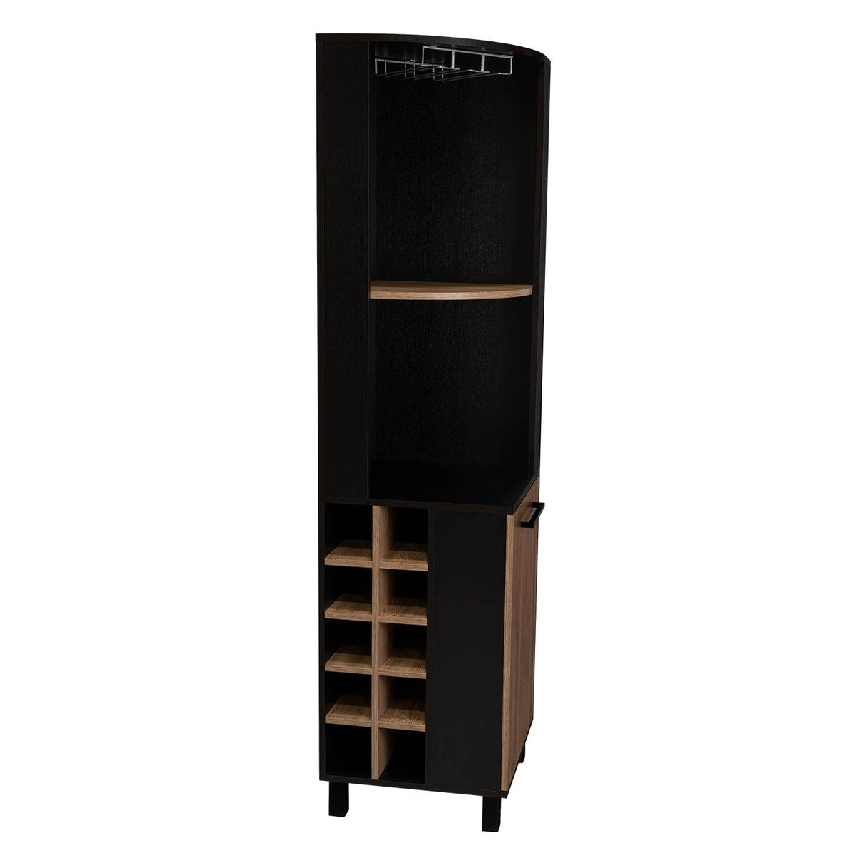 Bar Esquinero Kaia Wengue 45x180cm con Un Cajón y con Diez Portabotellas - Bares | Bylmo