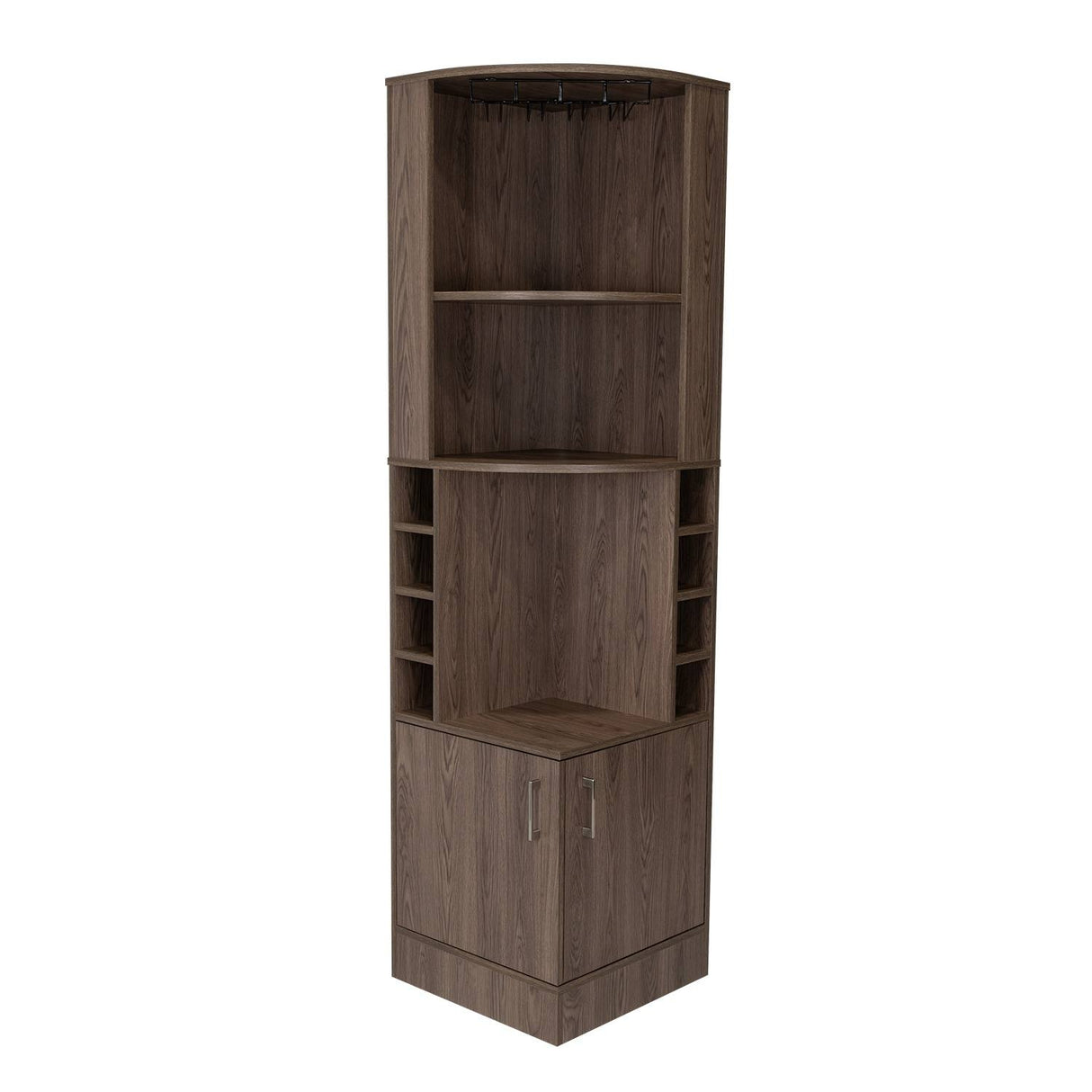 Bar Esquinero Esquinero Syrah Coñac 46.9x180.6cm con Un Cajón y con Ocho Portabotellas - Bares | Bylmo