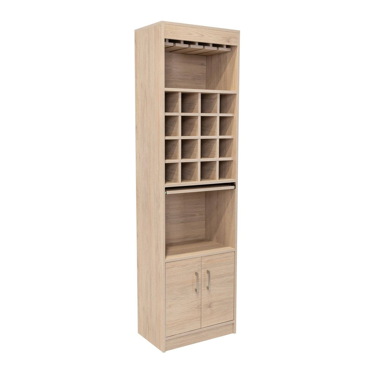 Bar Kava Rovere 51x180cm con Un Cajón y con Dieciséis Portabotellas - Bares | Bylmo