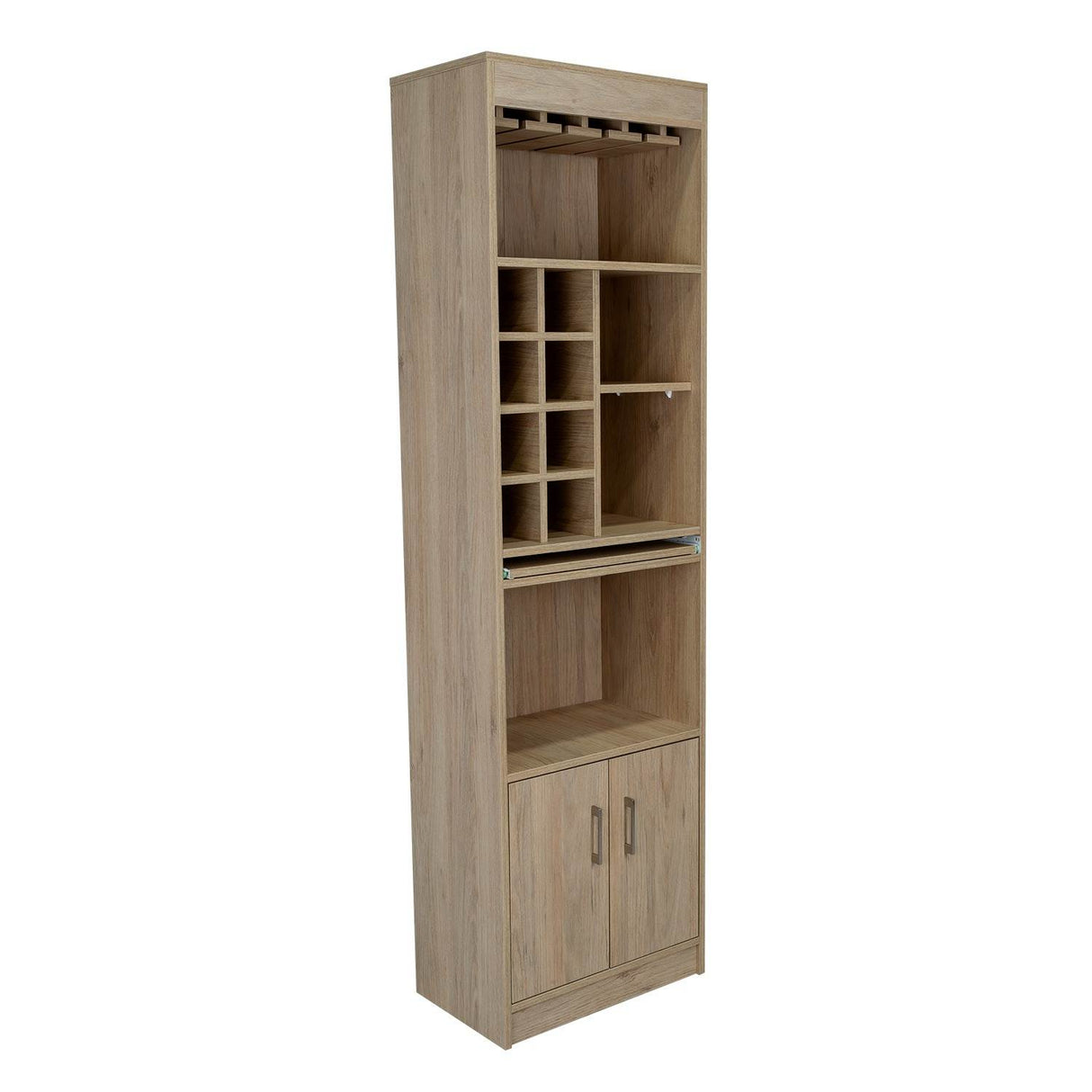 Bar Syrah Rovere 51x180cm con Un Cajón y con Ocho Portabotellas - Bares | Bylmo