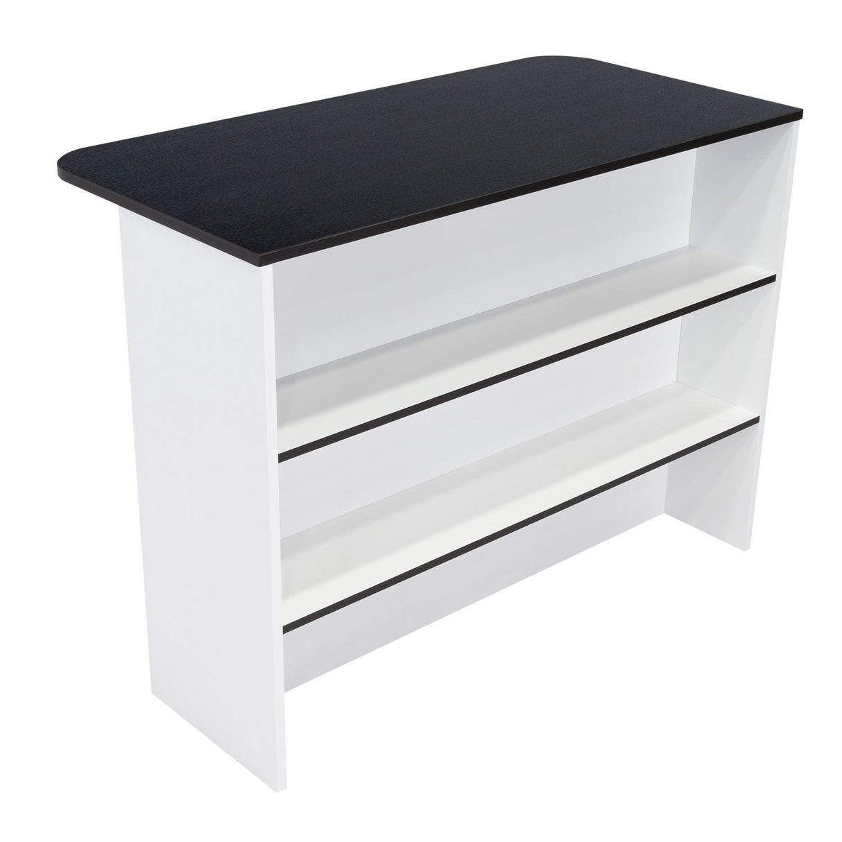 Barra de Cocina Fendi Blanco y Wengue 120x90cm con Dos Entrepaños y con Dos Comportamientos - Muebles Organizadores | Bylmo
