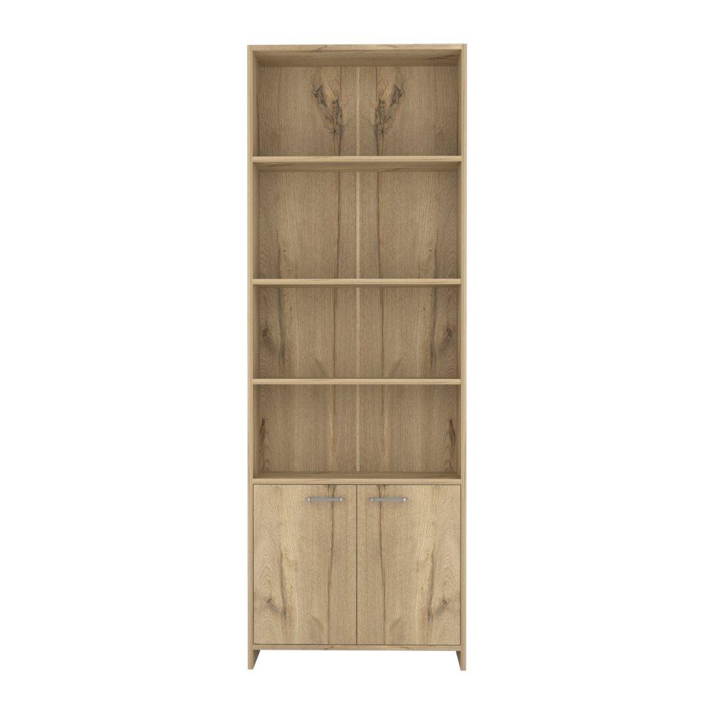 Biblioteca Lisa Duna 63x180cm con Cuatro Compartimientos y con Un Cajón