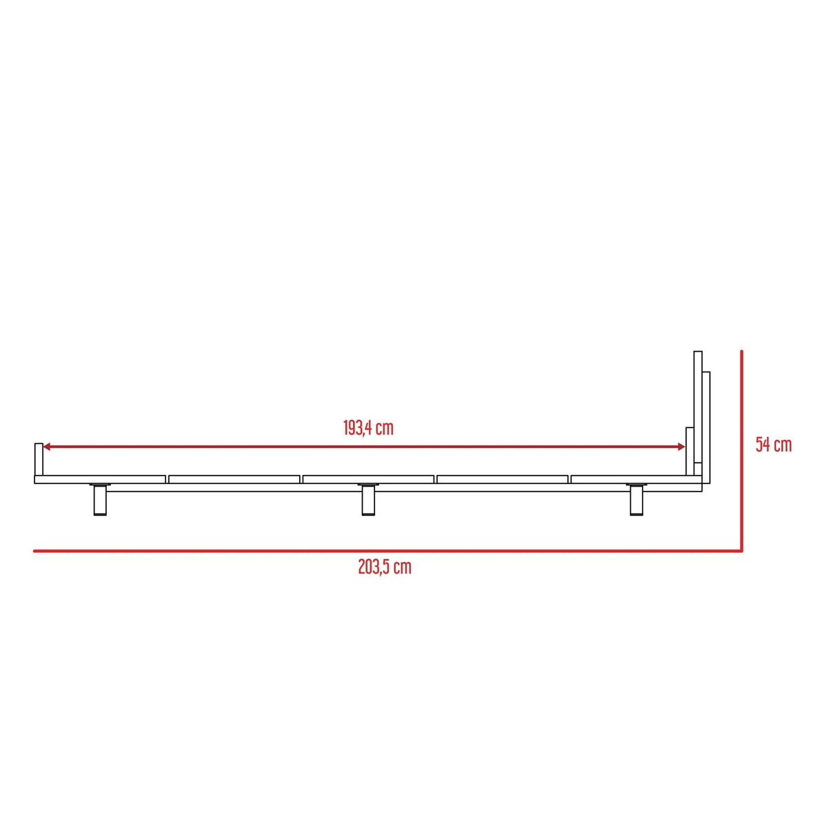 Cama Kaia Rovere 160x52cm para Colchón Doble 140 X 190 Cm con Cabecero - Camas | Bylmo