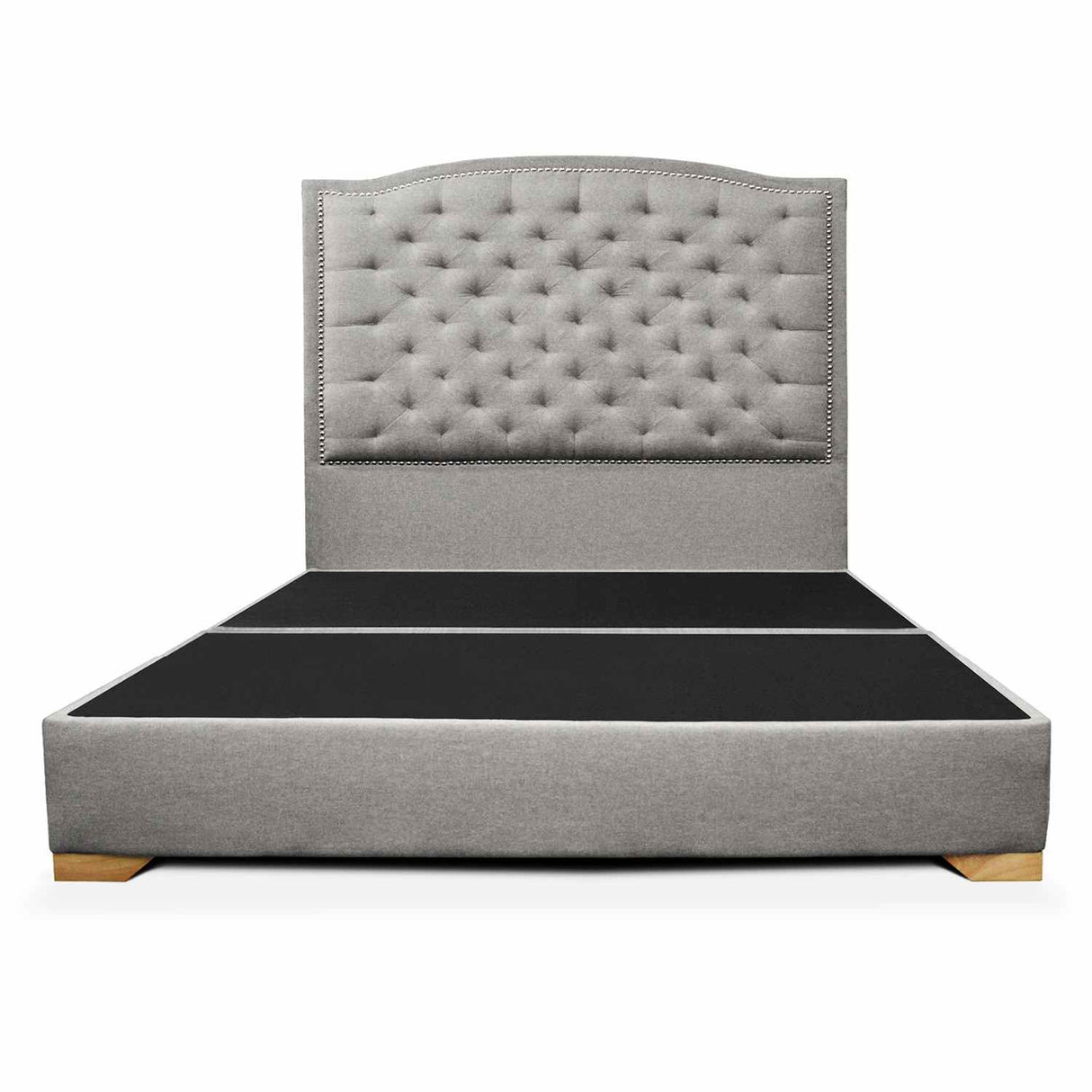 Base Cama Lawrence Gris 100x30cm para Colchón King 200 X 200 Cm con Cabecero