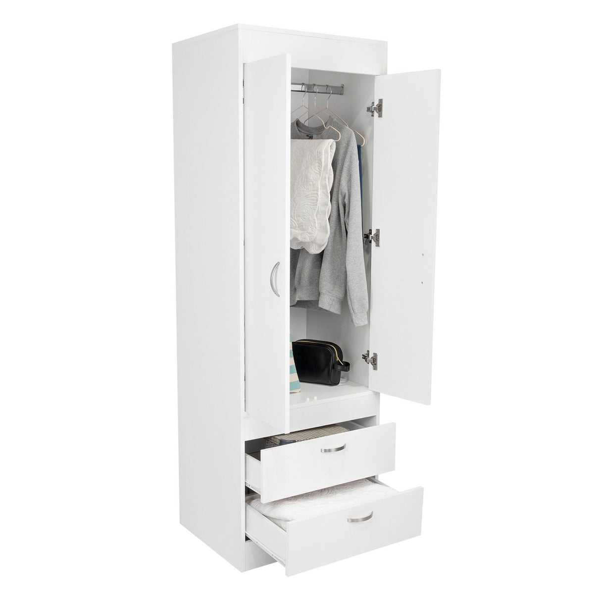 Closet Lisboa Blanco 59x179cm con 2 Cajones sin Entrepaños - Closets | Bylmo