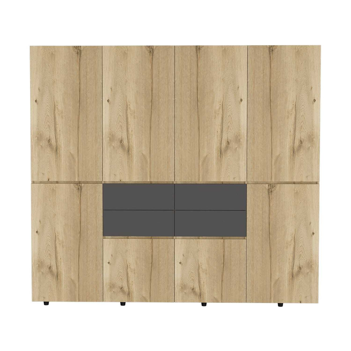 Closet Siruela Duna y Plomo 220x200cm con 4 Cajones con 4 Entrepaños - Closets | Bylmo