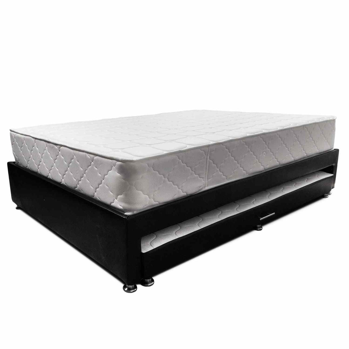 Combo Cama Tarima y Colchón Dreamer Negro Doble 140 cm Rectangular con Dos Almohadas