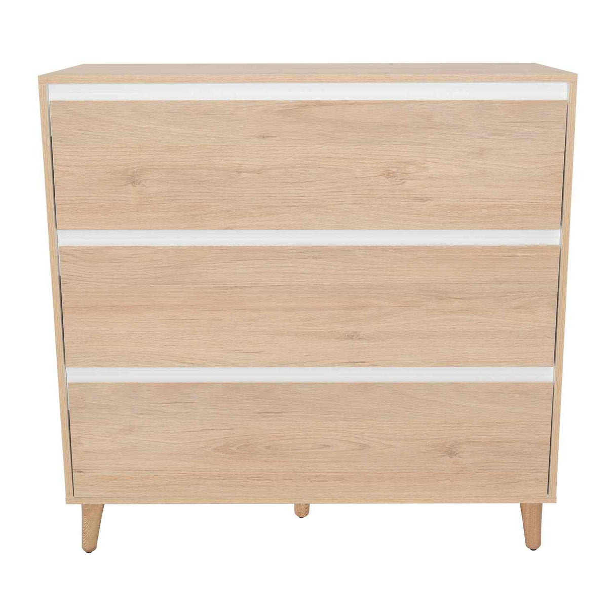 Cómoda Benetti Rovere y Blanco 101.1x100cm De Tres Hileras con Tres Cajones - Cajoneras | Bylmo