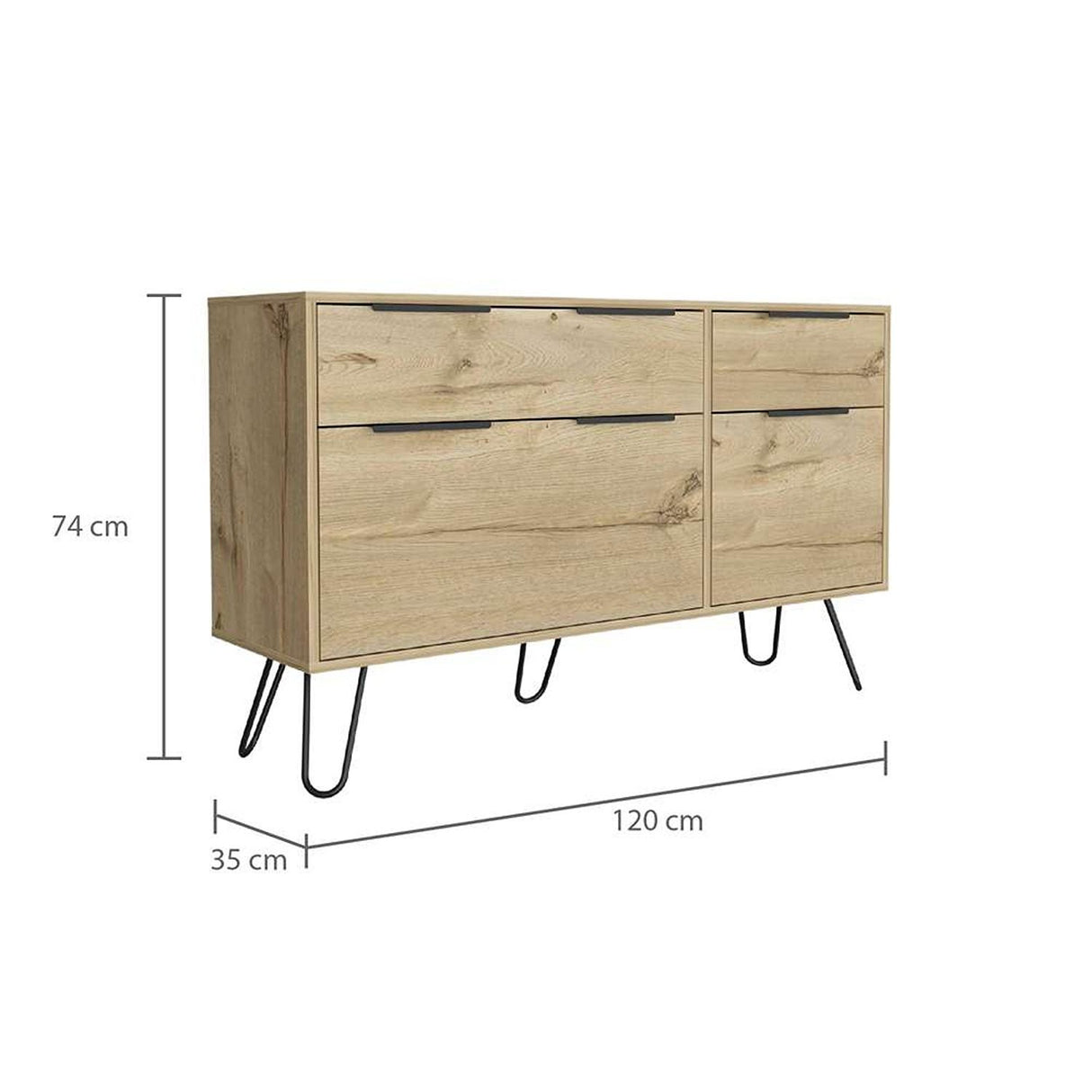 Cómoda Concept Duna 120x120cm De Dos Hileras con Dos Cajones - Cajoneras y Comodas | Bylmo