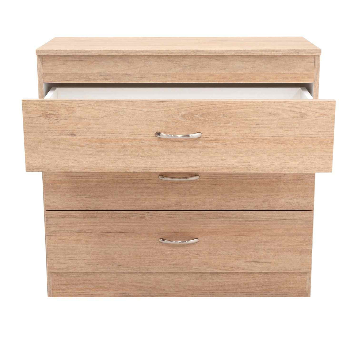 Cómoda Melia Duna y Blanco 80x75cm De Tres Hileras con Tres Cajones - Cajoneras | Bylmo