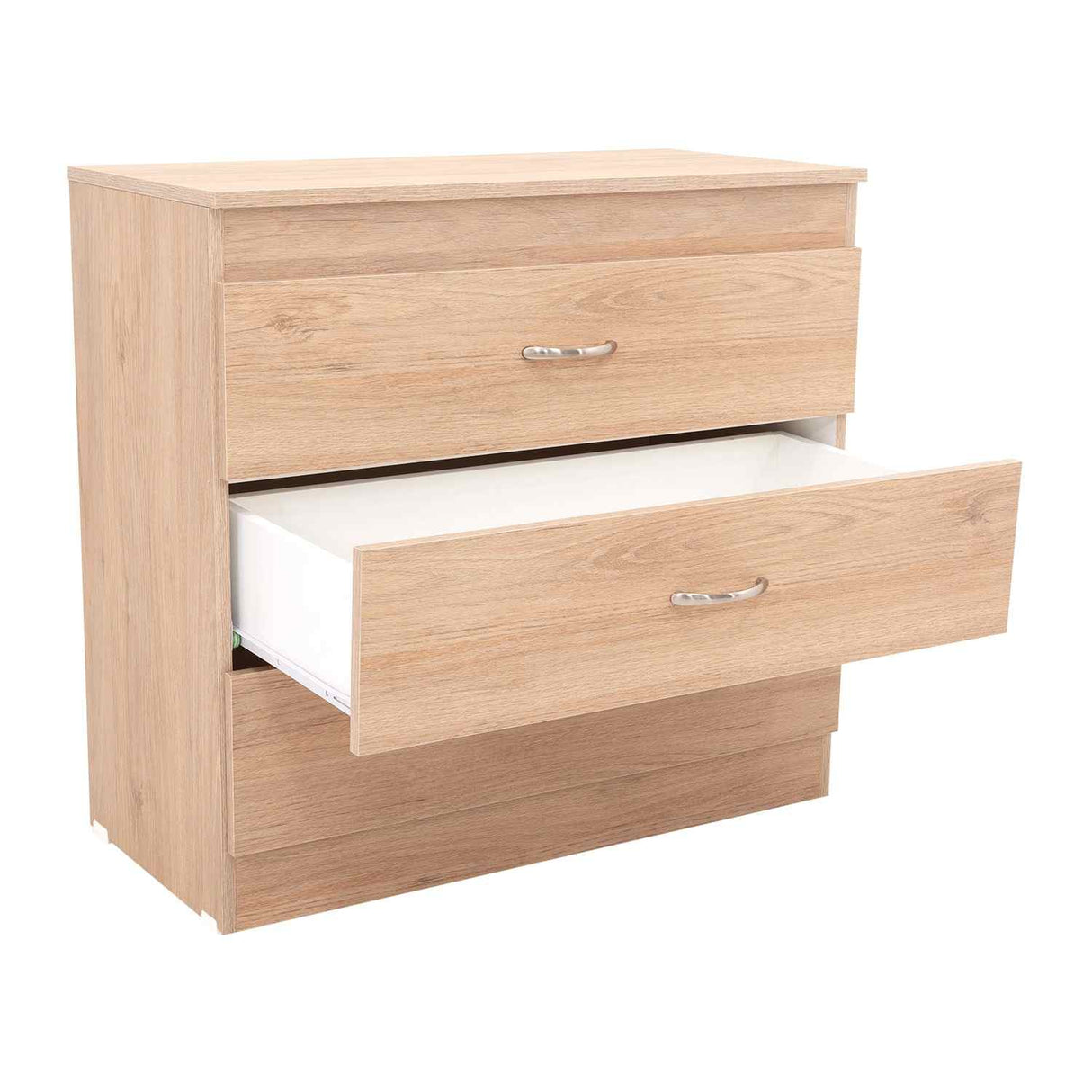 Cómoda Melia Duna y Blanco 80x75cm De Tres Hileras con Tres Cajones - Cajoneras | Bylmo