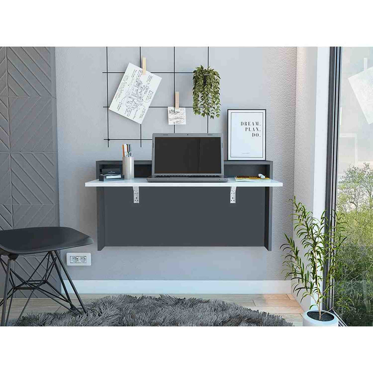 Escritorio London Plomo 100 cm Flotante - Escritorios y Archivadores | Bylmo