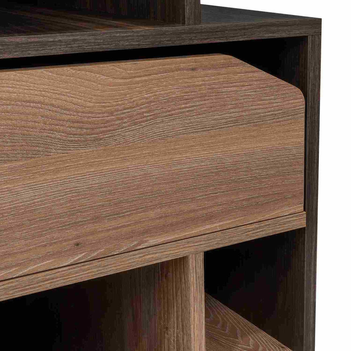 Escritorio Office Habano 120x103.5cm Con Un Cajón y con Organizador de Libros - Escritorios y Archivadores | Bylmo