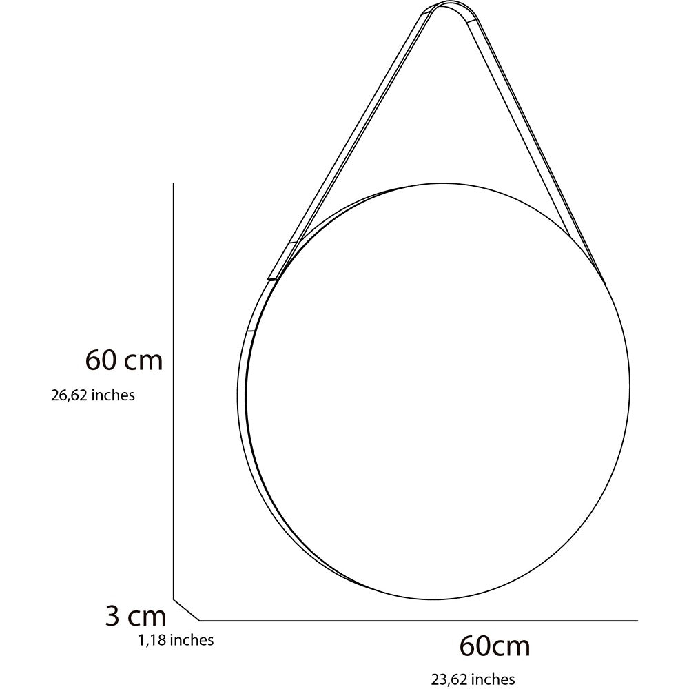 Espejo de Pared Persa Plateado 60x60cm Redondo sin Marco - Espejos Decorativos | Bylmo