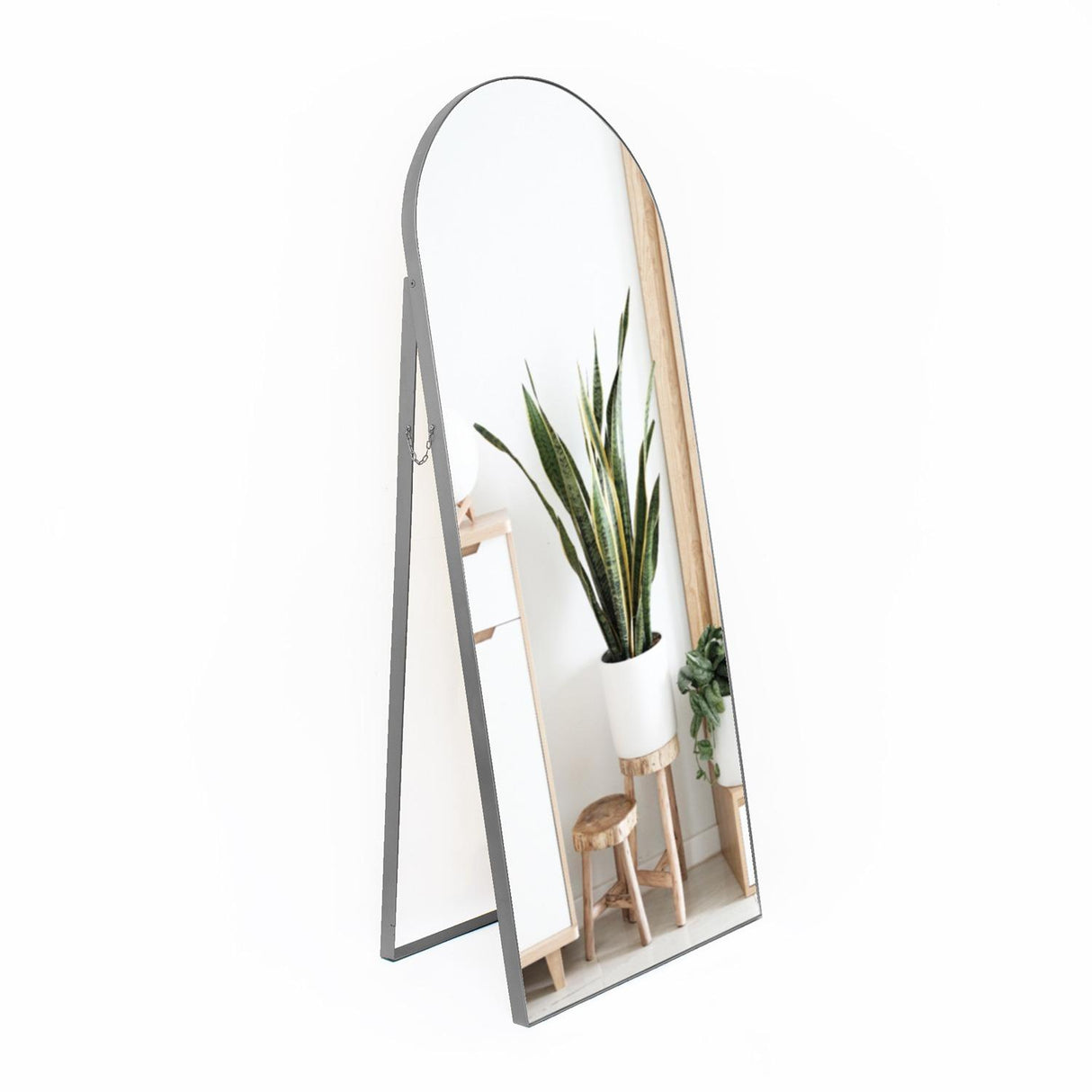Espejo de Piso Zanzibar Negro 50x150cm Arco Superior con Marco Metálico - Espejos Decorativos | Bylmo