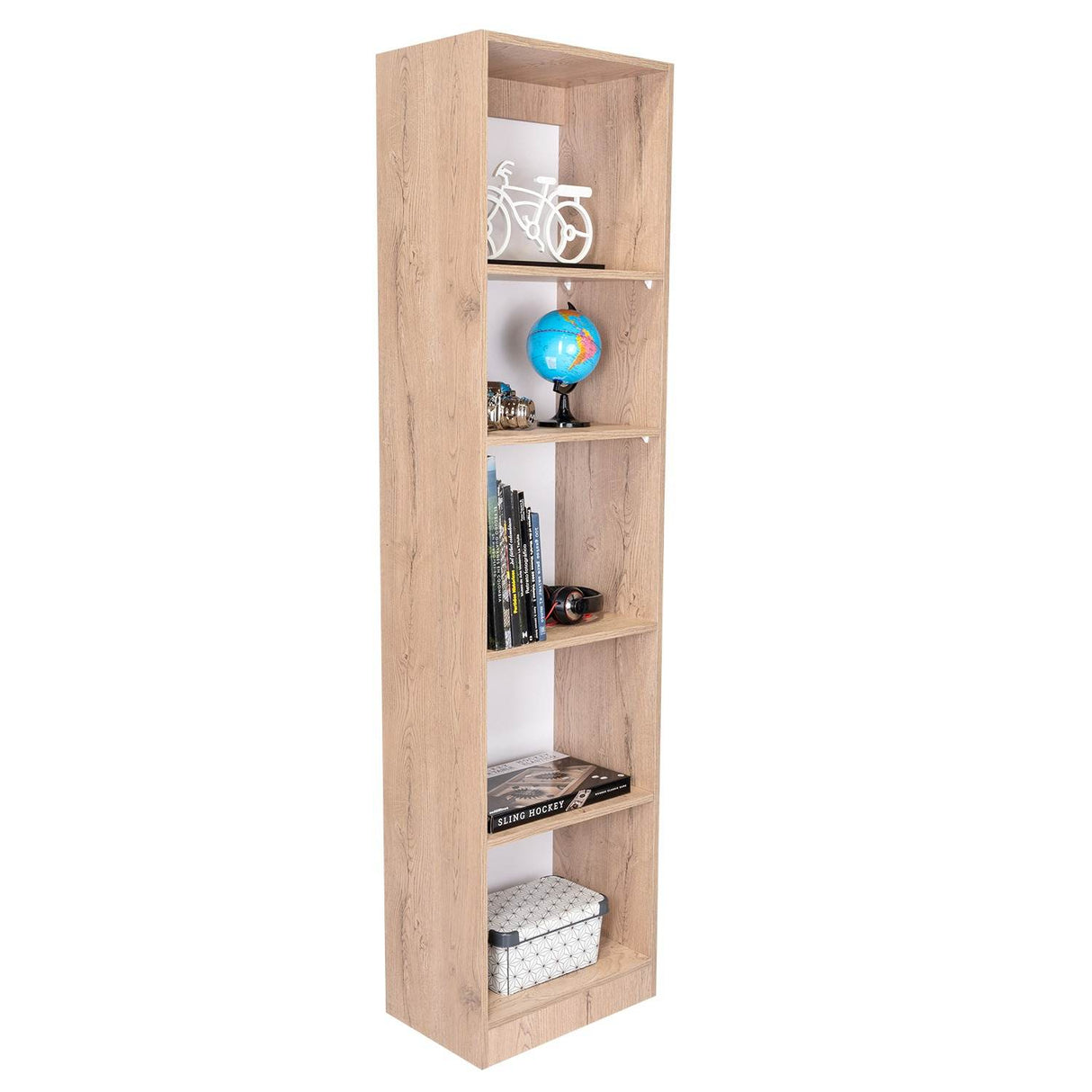 Estantería Home Macadamia 45x181cm con Cinco Compartimientos - Bibliotecas y Estanterías | Bylmo