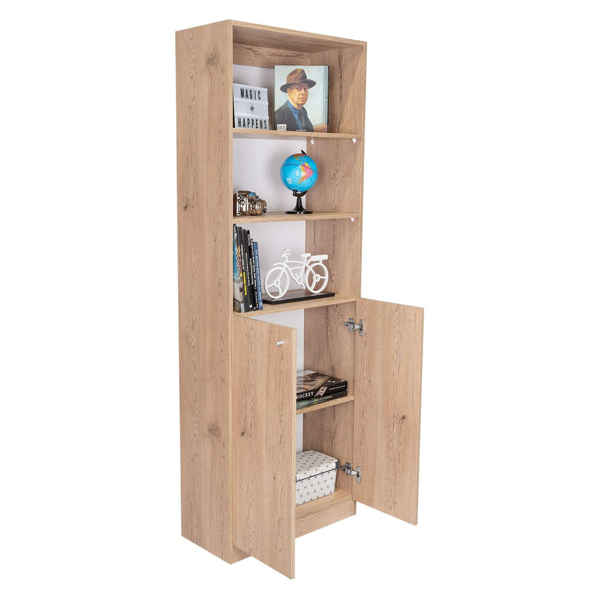 Estantería Home Macadamia 63x181cm con Tres Compartimientos - Bibliotecas y Estanterías | Bylmo