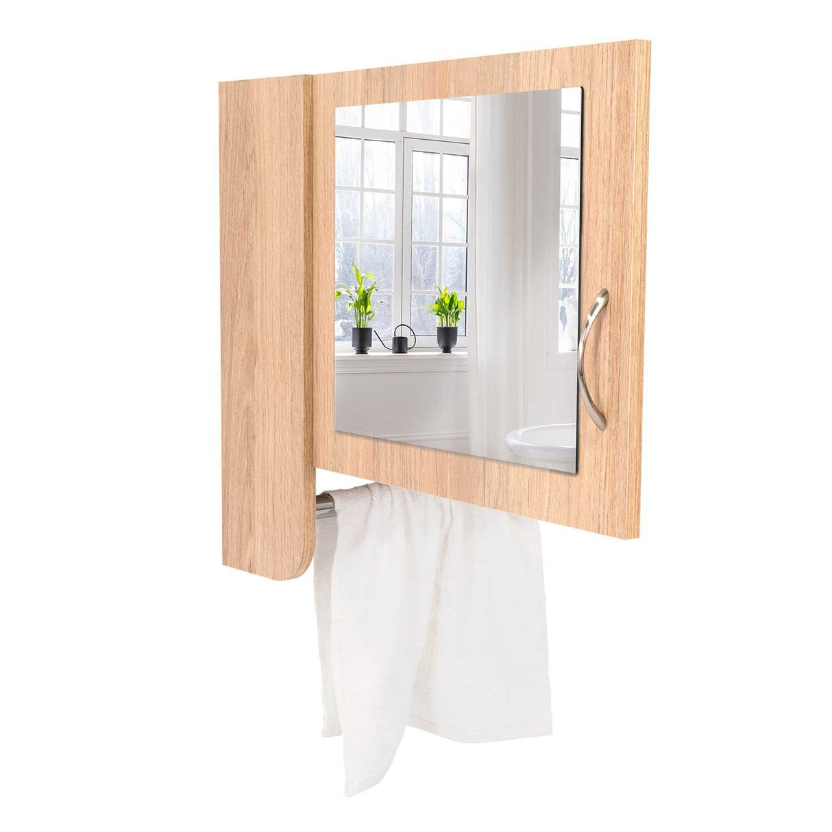 Gabinete de Baño Bath 300 Rovere 45x50cm Cuadrado con Espejo y con Dos Entrepaños - Gabinetes | Bylmo