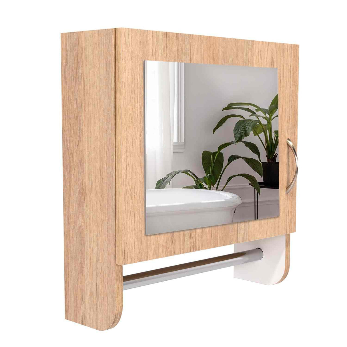 Gabinete de Baño Bath 300 Rovere 45x50cm Cuadrado con Espejo y con Dos Entrepaños - Gabinetes | Bylmo