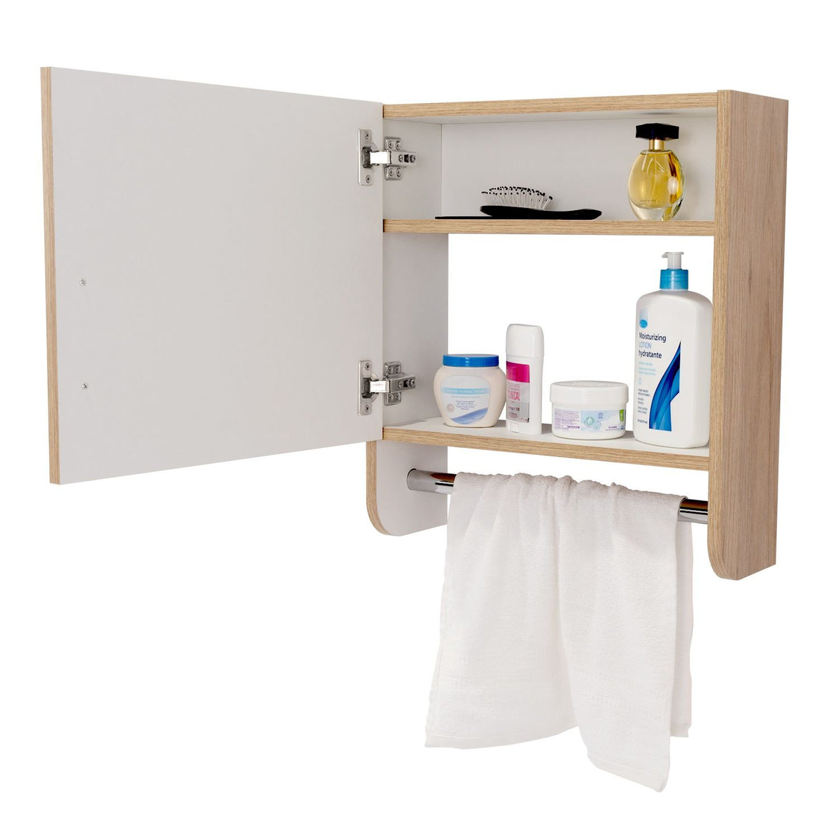 Gabinete de Baño Bath 300 Rovere 45x50cm Cuadrado con Espejo y con Dos Entrepaños - Gabinetes | Bylmo