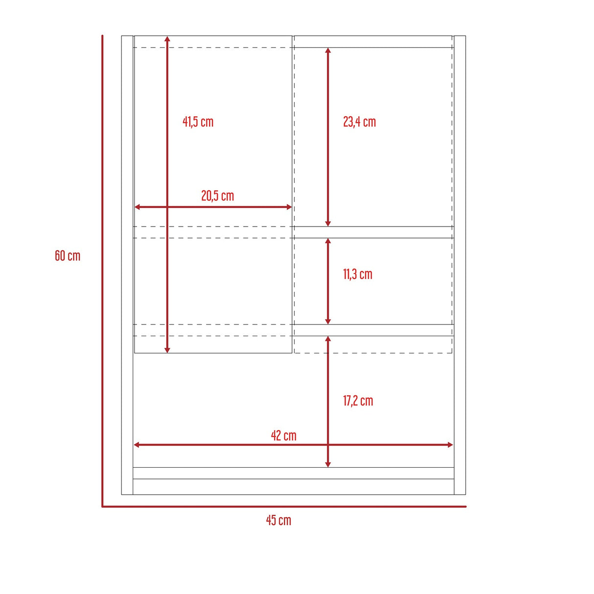 Gabinete de Baño Ventus Duna y Plomo 60x45cm Cuadrado con Dos Entrepaños - Gabinetes | Bylmo