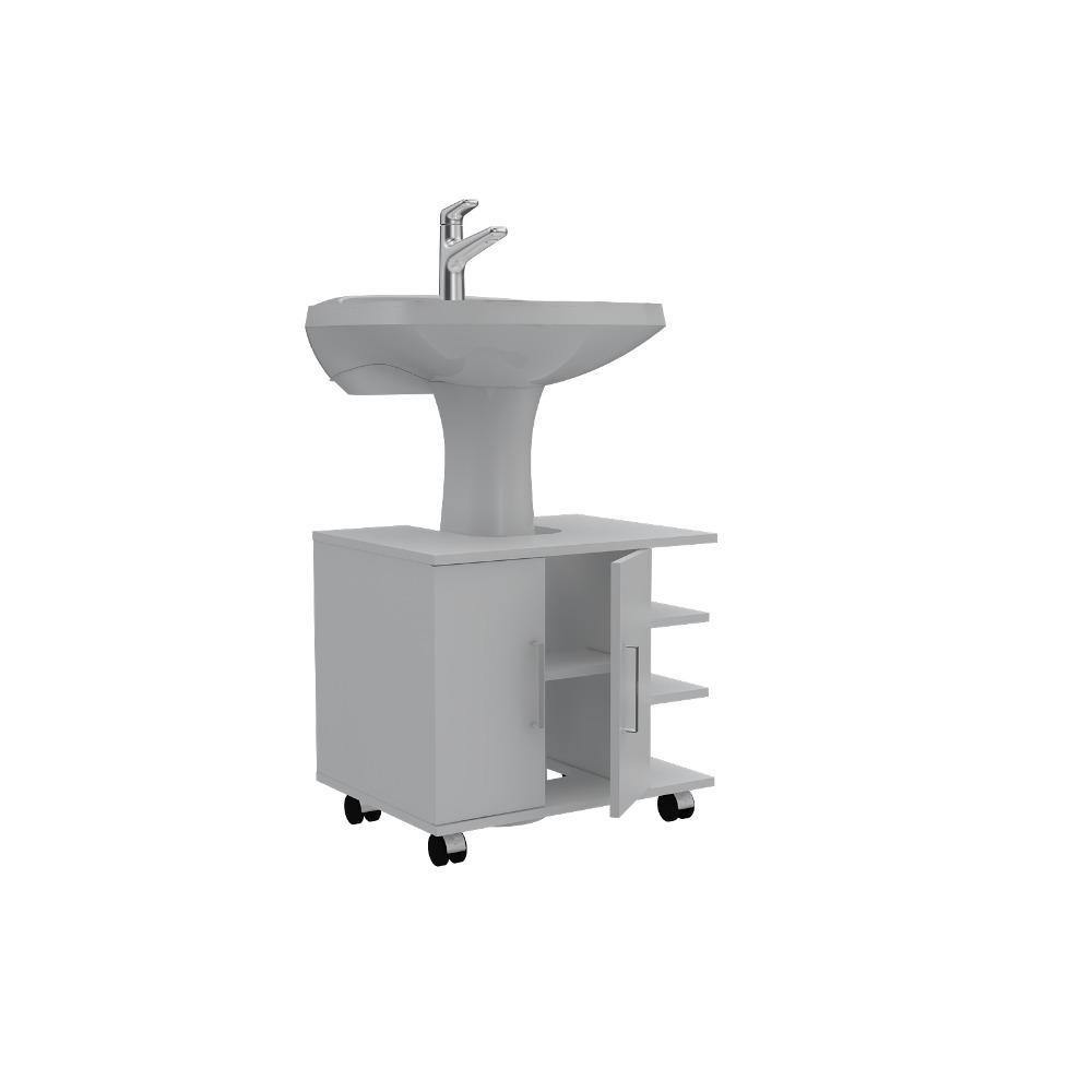 Mueble para Lavamanos Bath Blanco 50x55cm Individual sin Lavamanos con Una Puerta