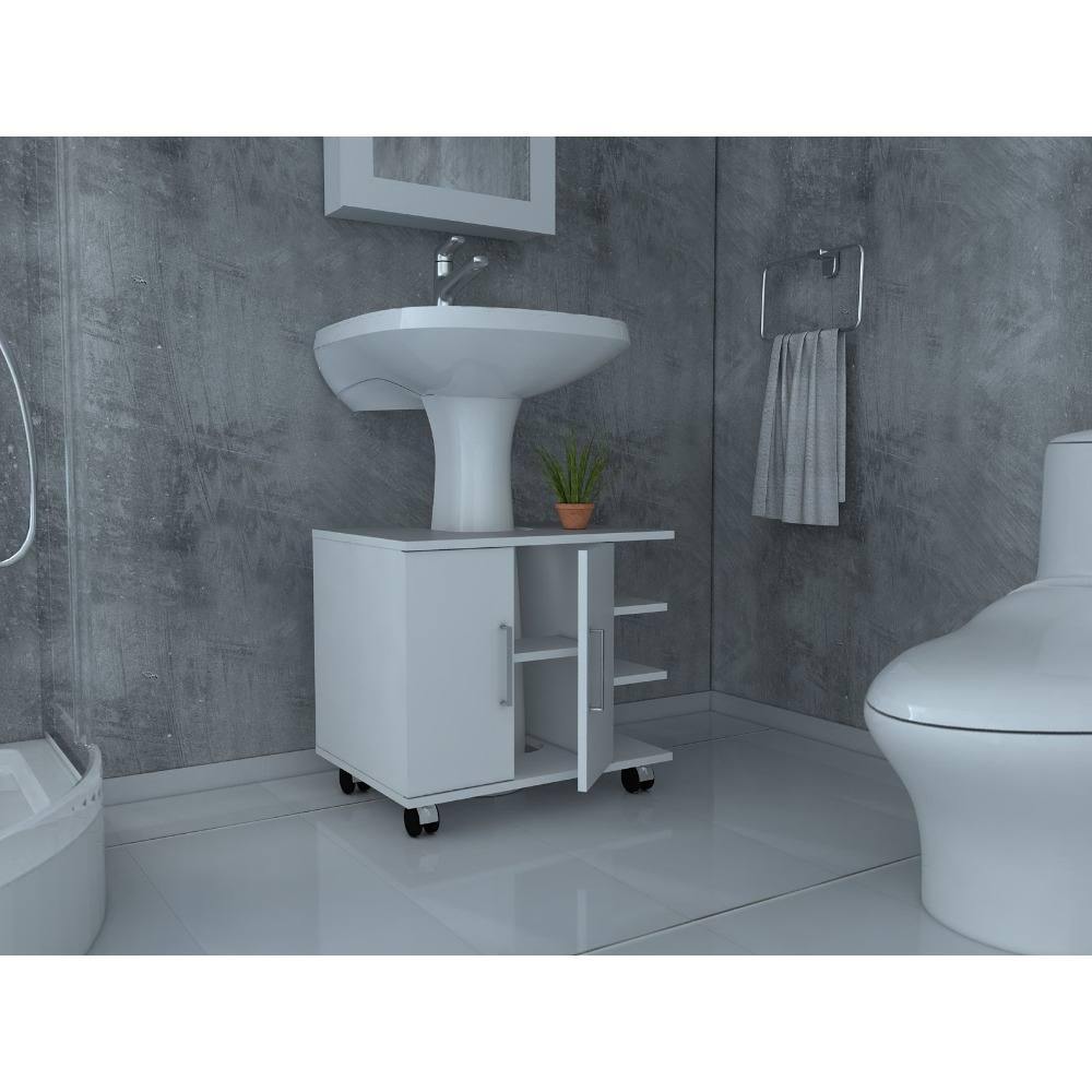 Mueble para Lavamanos Bath Blanco 50x55cm Individual sin Lavamanos con Una Puerta