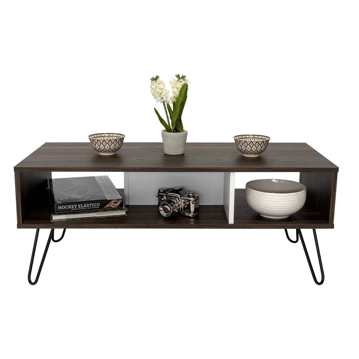 Mesa de Centro Vassel Habano 101.1x40cm Rectangular Con Patas - Mesas | Bylmo