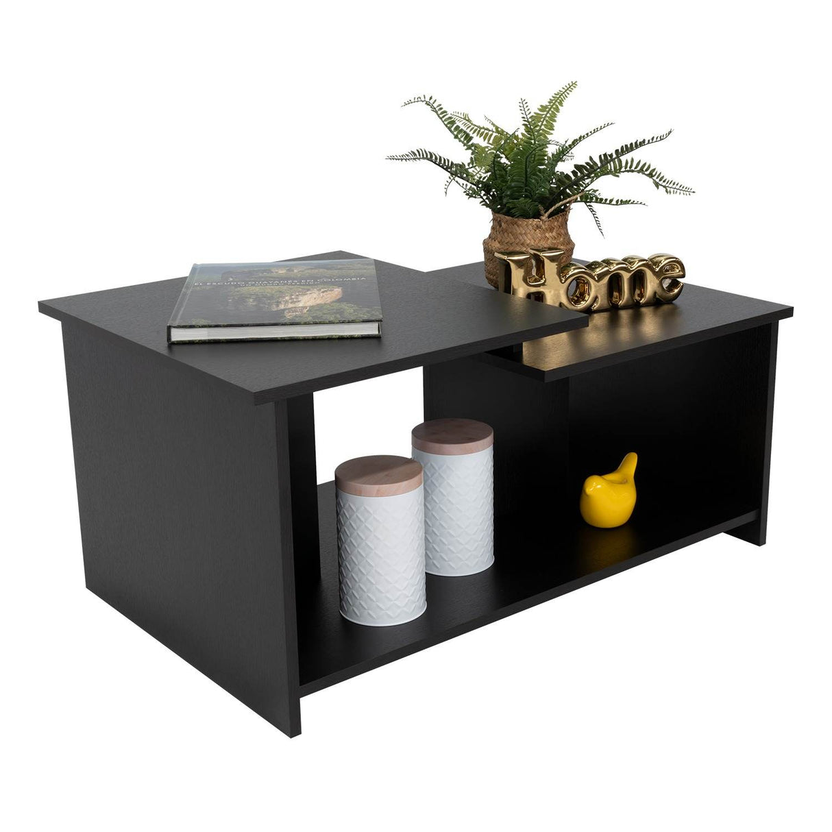 Mesa de Centro Wema Wengue 80x45.1cm Rectangular y con Compartimientos - Mesas | Bylmo