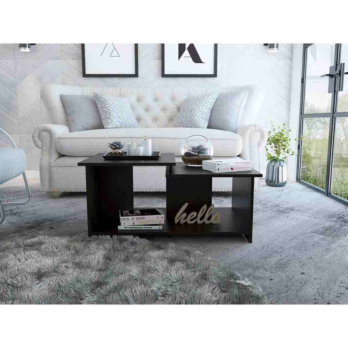 Mesa de Centro Wema Wengue 80x45.1cm Rectangular y con Compartimientos - Mesas | Bylmo