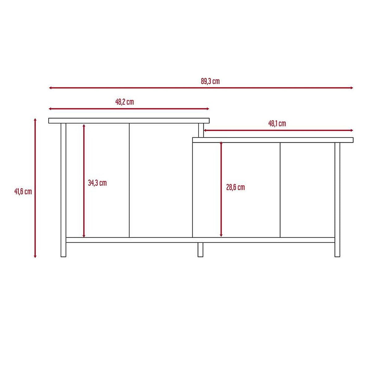 Mesa de Centro Wema Wengue 89.3x41.6cm Rectangular y con Compartimientos - Mesas | Bylmo